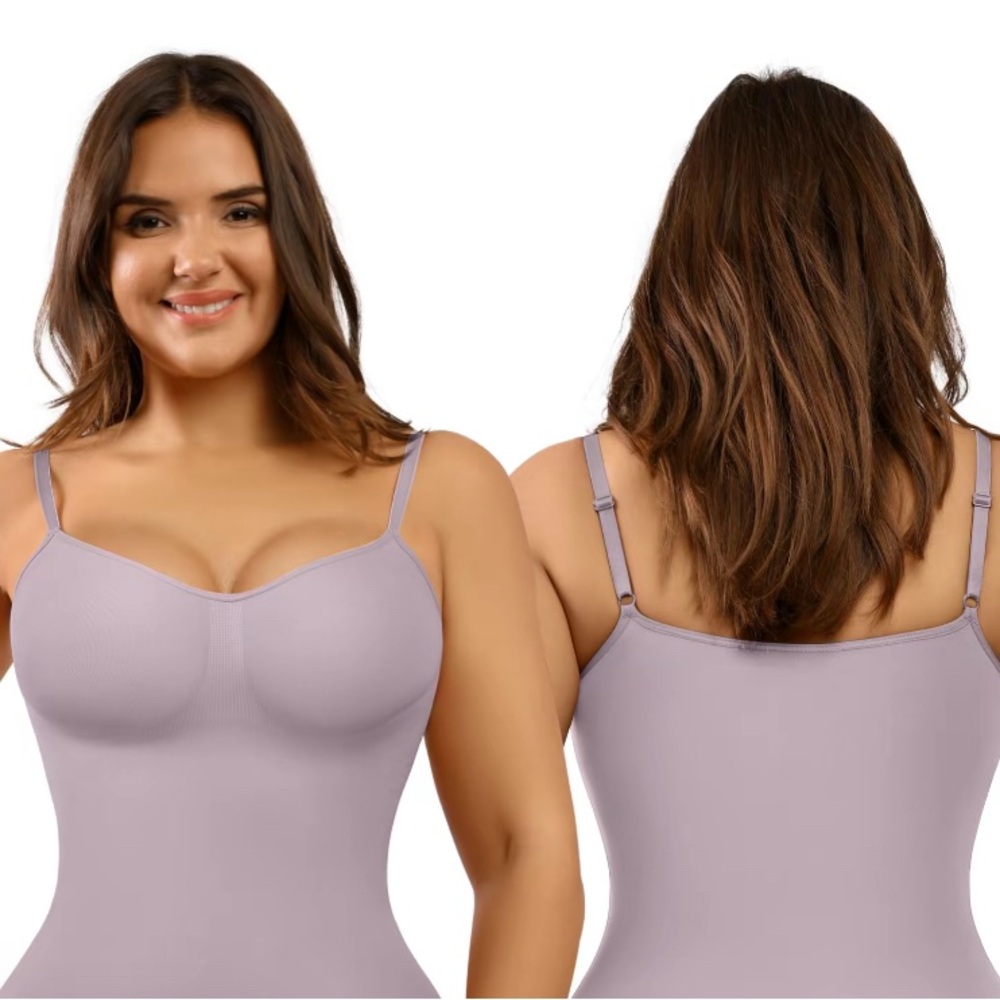 Grey Seamless Lavender Shapewear Bodysuit Feelingirl